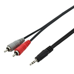 SWAMP Stereo 1/8" Mini-Jack to Dual RCA Cable - AUX Splitter