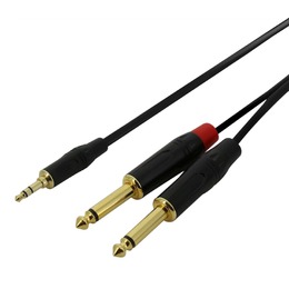 Mini-Jack to Dual 1/4" - Left/Right Splitter Cable